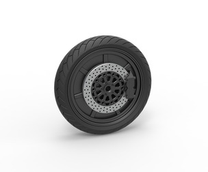 Front wheel of Top fuel Dirt drag motorcycle 1:25
