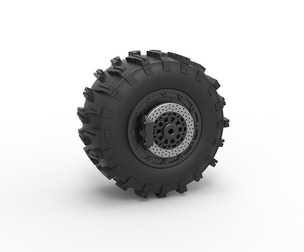 Rear wheel of Top fuel Dirt drag motorcycle 1:25