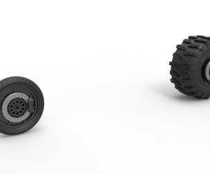 Wheel Set of Top fuel Dirt drag motorcycle 1:25