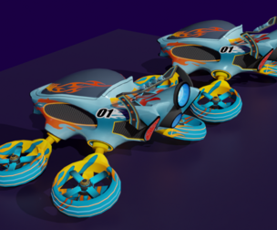 FlareDrift Racer – Futuristic Hover Vehicle