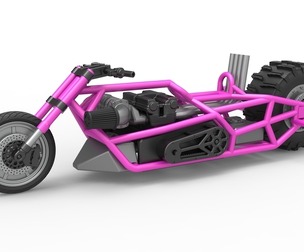 Top fuel Dirt dragster motorcycle Base 1:25