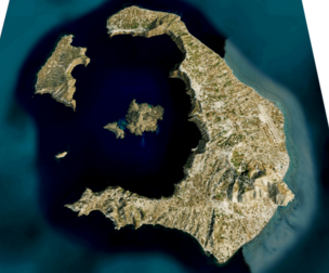Santorini full island 3d model terrain