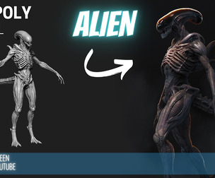 FREE ZBrush Model: Alien High Poly ZTL & FBX