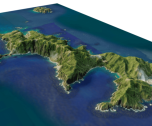 Hahajima Island 3d model terrain