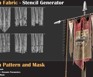 34 Torn Fabric Texture + Stencil Generator