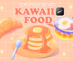 Procreate Stamps Brushes Cute Food Pancakes