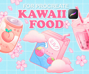 Procreate Stamp Brushes Strawberry Milk