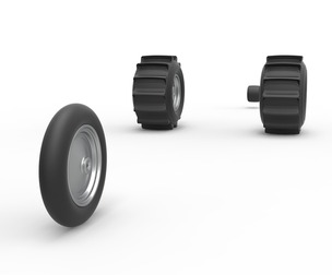 Wheel Set of Top fuel Dirt dragster trike 1:25