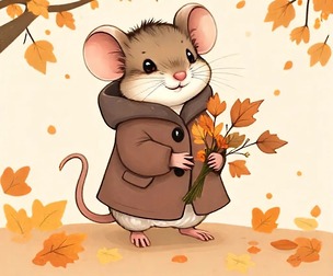 A mouse welcomes the fall