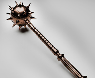 Battle mace high-poly for 3D printing and CNC