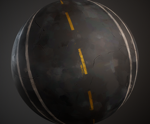 Hand Painted Asphalt Material