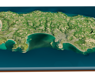 Jersey island 3d model terrain