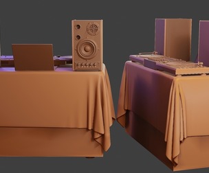 DJ Music Desk and Items