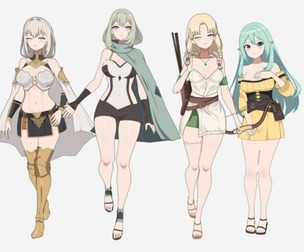Anime RPG Girls: Warrior, Druid, Archer, Mage