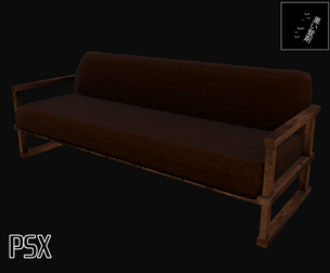 Wood Couch Psx - 3D Model