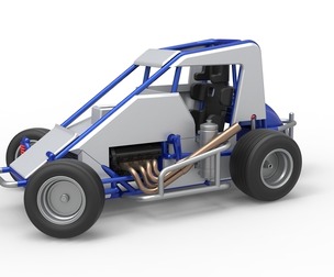 Midget car while turning Scale 1:25