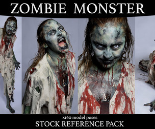 Zombie Monster - Halloween Stock Model Reference Pack