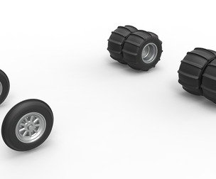 Wheel Set of water pumper Sand buggy Scale 1:25