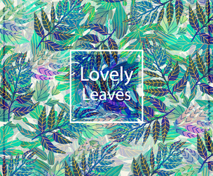 Cute watercolor background with palm leaves, EPS File