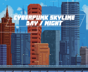 Cyberpunk skyline Day And Night