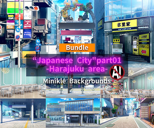 Backgrounds “Japanese City"part01 - Harajuku area