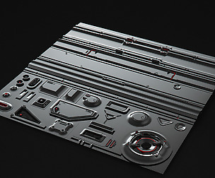 Scifi Tiling Textures and Clips Set