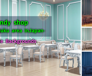 2D Candy shop01 Backgrounds pack - Harajuku area in Japan