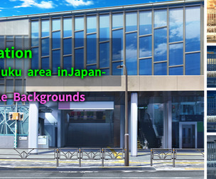 2D Station01 Backgrounds pack - Harajuku area in Japan