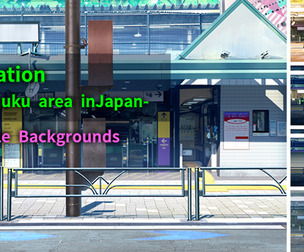 2D Station03 Backgrounds pack - Harajuku area in Japan