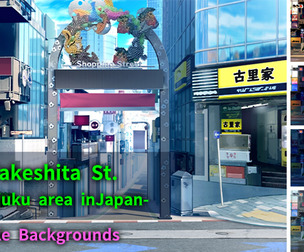 2D Takeshita St.01 Backgrounds pack - Harajuku area in Japan