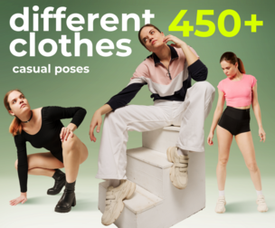 450+ Different Clothes - Female Poses for Daily Sketching