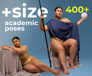 400+ Academic Female Poses - (Plus-Size) - Reference Pictures for Artists