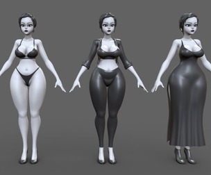 Female BaseMesh  - Topology + UV Map