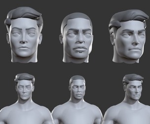 4 Male Race BaseMesh Anatomy - Topology + UV Map