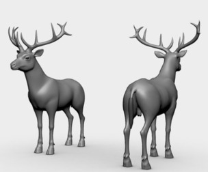 Deer BaseMesh - Topology + UV Map