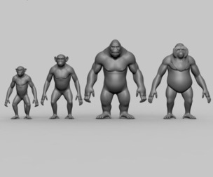 Primate Pack BaseMesh - Topology + UV map 3D Model
