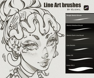 ⭐️ Line Art Brushes for PROCREATE ⭐️ by Elizmil