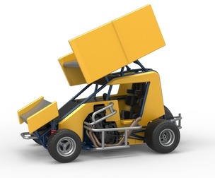 Winged 600 Micro sprint car Scale 1:25