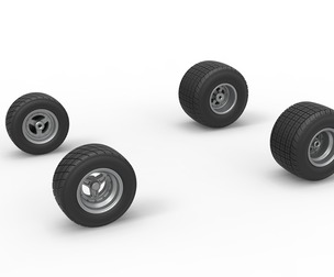 Wheel set of 600 Micro sprint car Scale 1:25