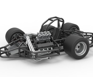 Supermodified 3-to-1 race car Base Scale 1:25