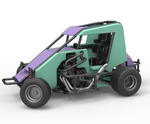 600 Micro sprint car while turning Scale 1:25