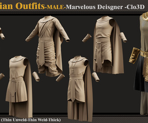 5 Egyptian Outfit-Models+Materials