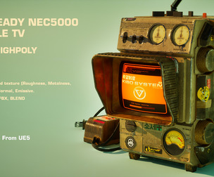 Game Ready NEC 5000 Retro Portable TV 3d Asset