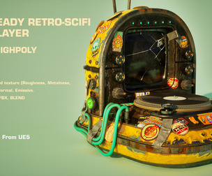 Game Ready Retro-Scifi Vinyl Player