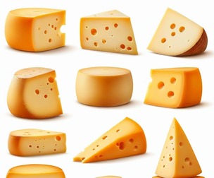Cheese isolated. EPS Vector Set