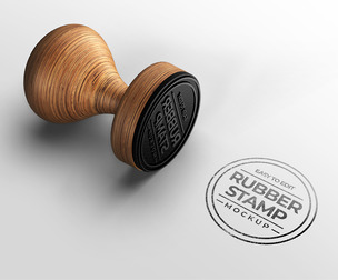 Rubber Stamp Mockup, Logo Mockup. PSD mockup template