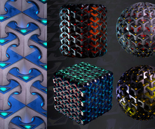 Hard Surface material Bundle - VOL 01 - Maps - SBsar sci-fi Pattern