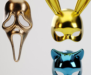 A collection of theater masks