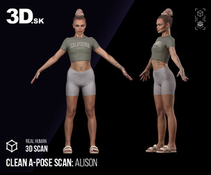 Clean A-Pose Scan | 3D Model Alison Clothed