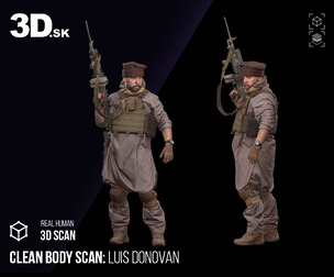 Clean Body Scan | 3D Model Luis Donovan Army Taliban Gunner
